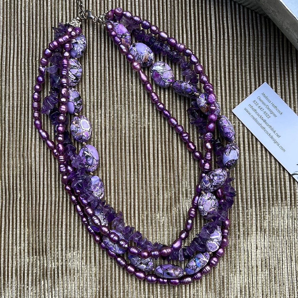 4 Strand Purple Necklace
